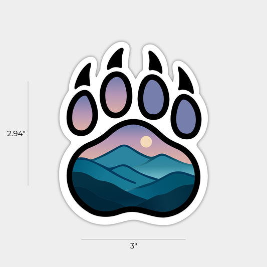 3" Blue Ridge Bear Paw Sticker