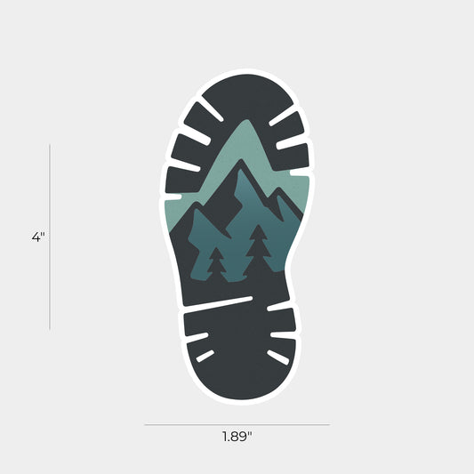 4" Blue Ridge Mountain Boot Print Sticker