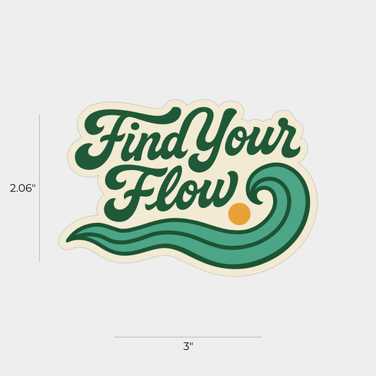 3" Find Your Flow Retro Wave Sticker