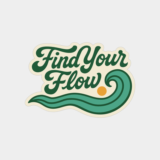 3" Find Your Flow Retro Wave Sticker